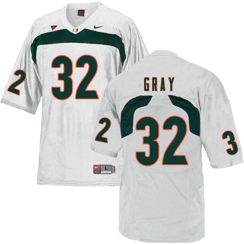Nike Miami Hurricanes #32 Trayone Gray College Football Jerseys Sale-White